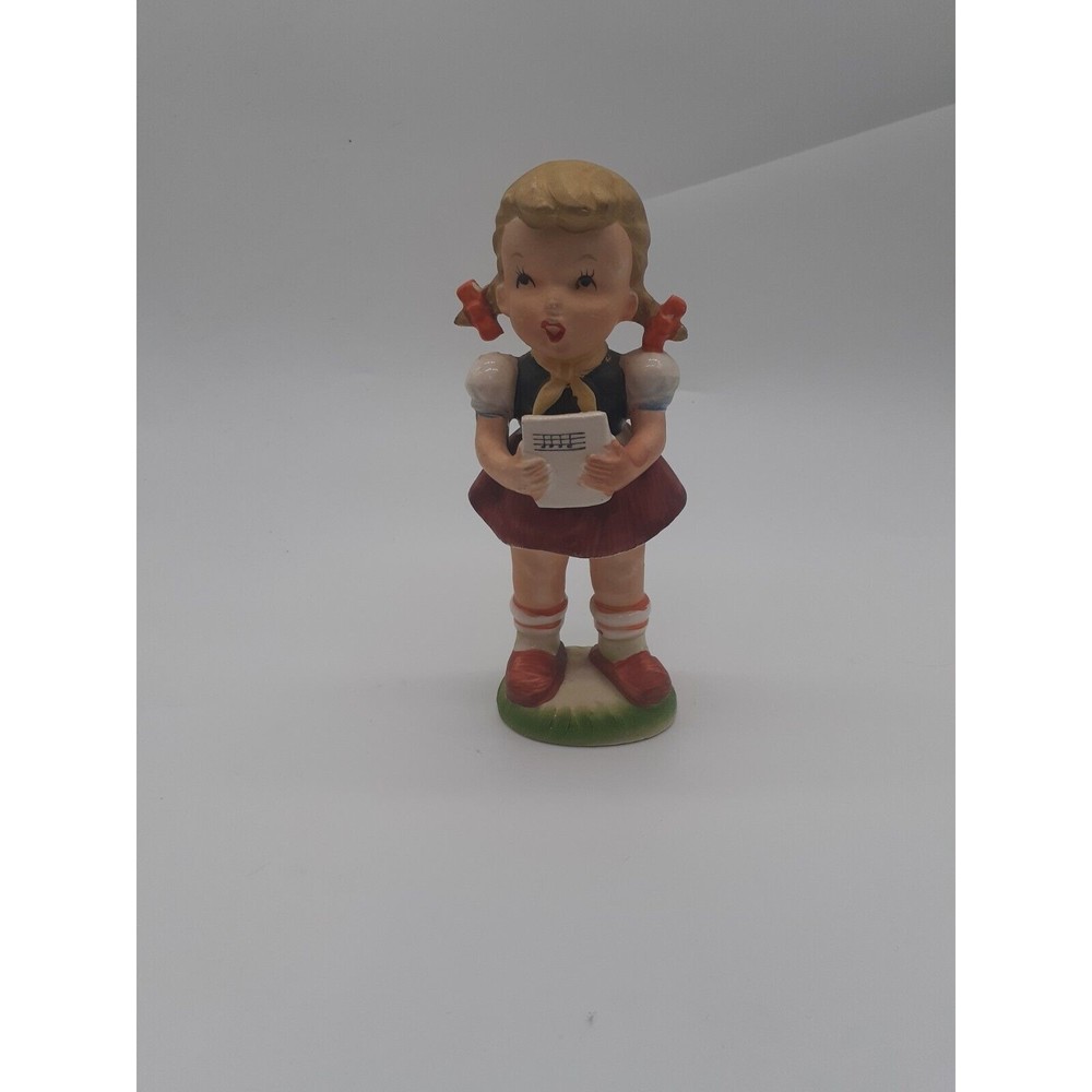 Enesco Vintage Singing Girl Figurine Porcelain Japan 7"
